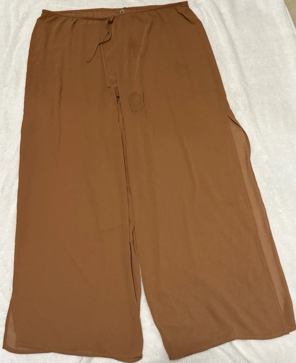 Victoria's Secret Sheer Swimsuit Beach Cover-Up Pants Tie Front Size XL